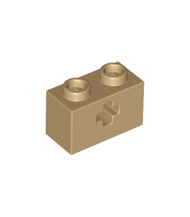 Dark Tan Technic, Brick 1 x 2 with Axle Hole