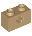 Dark Tan Technic, Brick 1 x 2 with Axle Hole