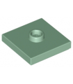 Sand Green Plate, Modified 2 x 2 with Groove and 1 Stud in Center (Jumper)
