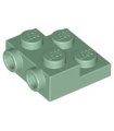 Sand Green Plate, Modified 2 x 2 x 2/3 with 2 Studs on Side