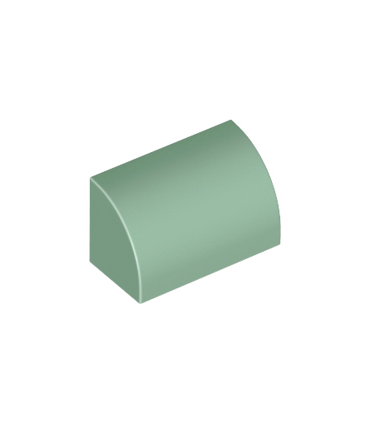 Sand Green Slope, Curved 1 x 2 x 1