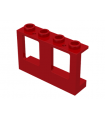 Red Window 1 x 4 x 2 Plane, Single Hole Top and Bottom for Glass