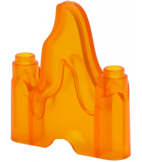 Trans-Orange Wave Rounded 1 x 4 with 2 Studs on Ends (Flame, Rock)
