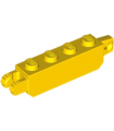 Yellow Hinge Brick 1 x 4 Locking with 1 Finger Vertical End and 2 Fingers Vertical End, 7 Teeth