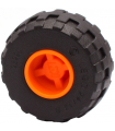 Orange Wheel 11mm D. x 12mm, Hole Notched for Wheels Holder Pin with Black Tire 24 x 12 R Balloon