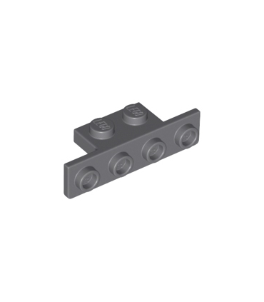 Dark Bluish Gray Bracket 1 x 2 - 1 x 4 with Two Rounded Corners at the Bottom