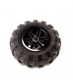 Black Wheel 30.4mm D. x 20mm with No Pin Holes and Reinforced Rim with Black Tire 56 x 26 Balloon