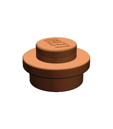 Reddish Brown Plate, Round 1 x 1 Straight Side