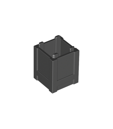 Black Container, Box 2 x 2 x 2 - Top Opening