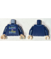 Dark Blue Torso Collared Shirt, Rainbow 'LOVE IS LOVE' Pattern / Dark Blue Arms / Light Nougat Hands