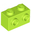 Lime Brick, Modified 1 x 2 with Studs on Side