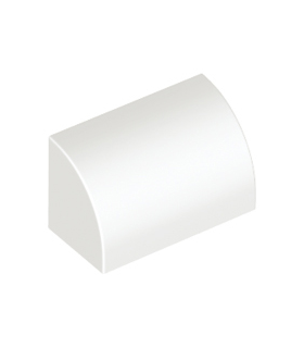 White Slope, Curved 1 x 2 x 1