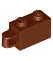 Reddish Brown Brick, Modified 1 x 2 with Bar Handle on End - Bar Flush with Edge