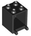 Black Container, Box 2 x 2 x 2 Open Studs