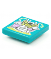 Dark Turquoise Tile 2 x 2 with Groove with BeatBit Album Cover - Four Arm Drummer Pattern