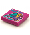 Magenta Tile 2 x 2 with Groove with BeatBit Album Cover - Deep Sea Diver Pattern
