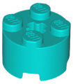 Dark Turquoise Brick, Round 2 x 2 with Axle Hole