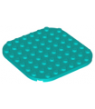 Dark Turquoise Plate, Round 8 x 8 with Rounded Corners