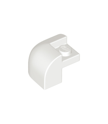 White Slope, Curved 2 x 2 x 1 1/3 Corner with Recessed Stud