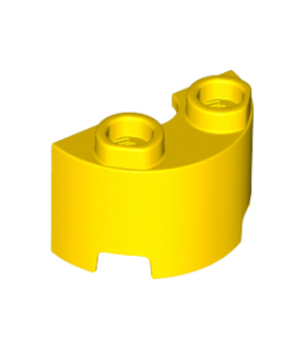 Yellow Cylinder Half 1 x 2 x 1