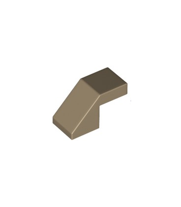 Dark Tan Slope 45 2 x 1 with Cutout without Stud
