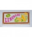 White Tile 2 x 4 with 'LEMONADE' Pattern