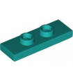 Dark Turquoise Plate, Modified 1 x 3 with 2 Studs (Double Jumper)