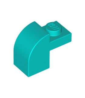 Dark Turquoise Slope, Curved 2 x 1 x 1 1/3 with Recessed Stud