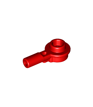 Red Bar 1L with 1 x 1 Round Plate with Hollow Stud