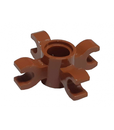 Reddish Brown Technic, Pin Connector Round with 4 Clips (Horizontal Grip)