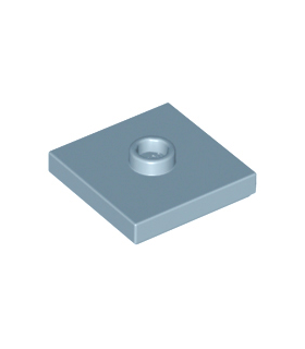 Sand Blue Plate, Modified 2 x 2 with Groove and 1 Stud in Center (Jumper)