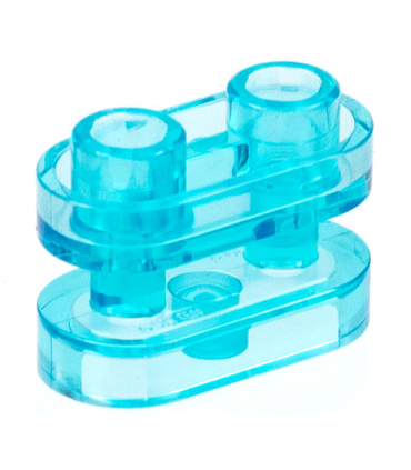 Trans-Light Blue Brick, Round 1 x 2 with Hollow Studs and Open Center with Bars