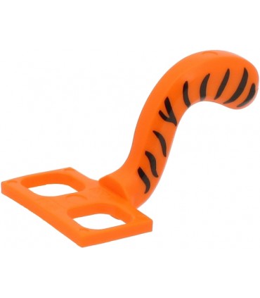 Orange Minifigure Costume Tail Cat with Black Tiger Stripes Pattern