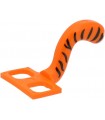 Orange Minifigure Costume Tail Cat with Black Tiger Stripes Pattern