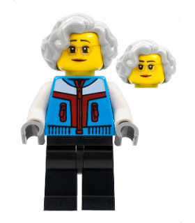 Woman, Light Bluish Gray Hair, Dark Azure Coat, Black Legs