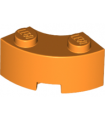 Orange Brick, Round Corner 2 x 2 Macaroni with Stud Notch and Reinforced Underside