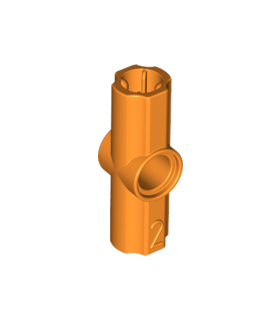 Orange Technic, Axle and Pin Connector Angled 2 - 180 degrees