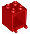Red Container, Box 2 x 2 x 2 - Open Studs
