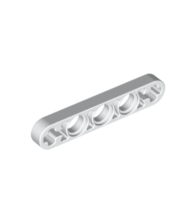 White Technic, Liftarm Thin 1 x 5 - Axle Holes