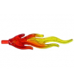 Trans-Red Wave Rounded Large (Flame) with Marbled Trans-Yellow Pattern