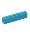 Medium Azure Brick 1 x 6