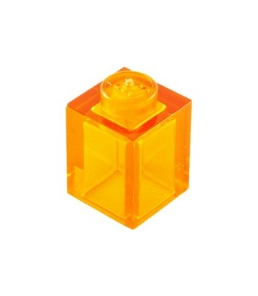 Trans-Orange Brick 1 x 1