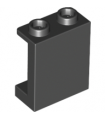 Black Panel 1 x 2 x 2 - with Side Supports - Hollow Studs