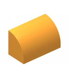 Bright Light Orange Slope, Curved 1 x 2 x 1