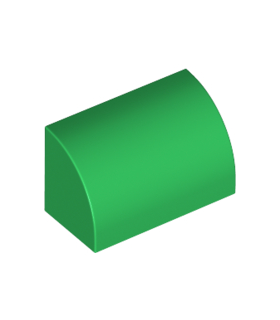 Green Slope, Curved 1 x 2 x 1