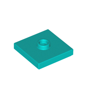 Dark Turquoise Plate, Modified 2 x 2 with Groove and 1 Stud in Center (Jumper)