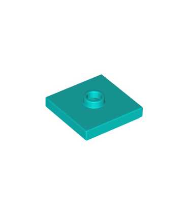 Dark Turquoise Plate, Modified 2 x 2 with Groove and 1 Stud in Center (Jumper)