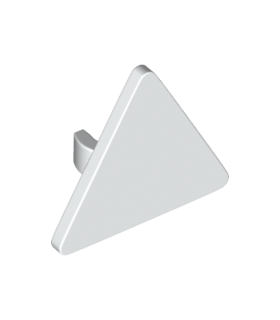 White Road Sign 2 x 2 Triangle with Open O Clip