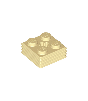 Tan Brick, Modified 2 x 2 x 2/3 Ribbed
