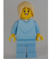Mother, Bright Light Blue Hospital Gown, Tan Hair